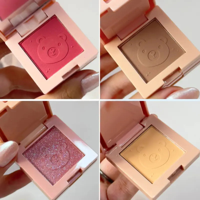 Paleta 4 Em 1 Blush,Contorno,Iluminador,Pó Compacto