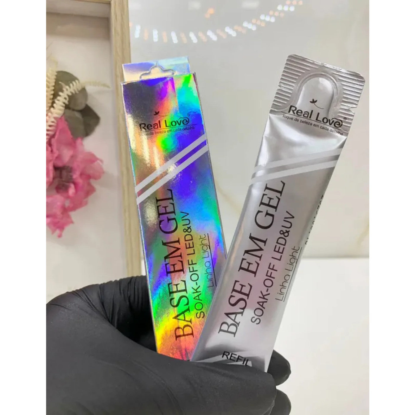 Kit Gel Base Blindado + Refil Base Real Love 15Ml + 10Ml