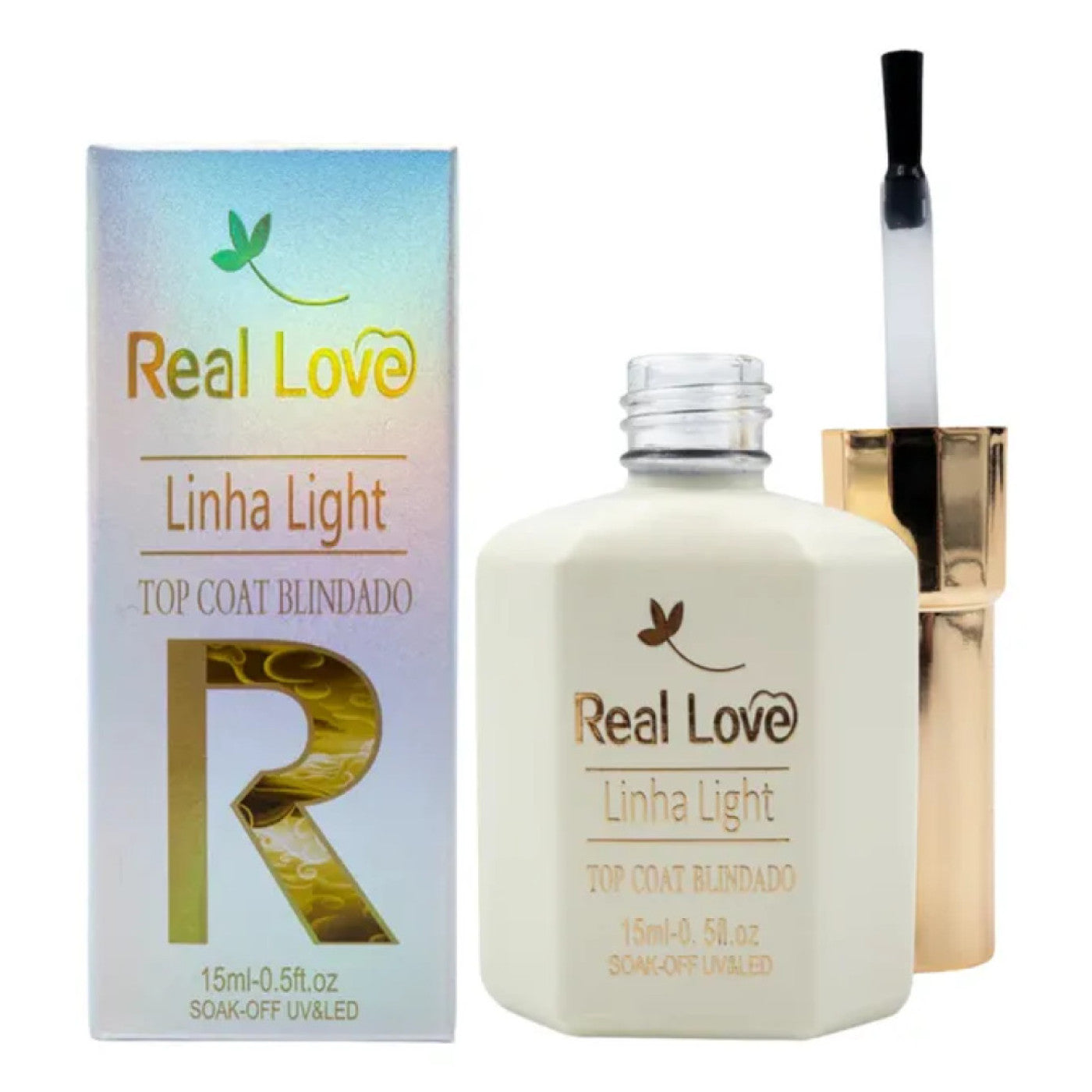 Kit Top Coat Blindado + Refil Top Coat Real Love 15 Ml 10 Ml