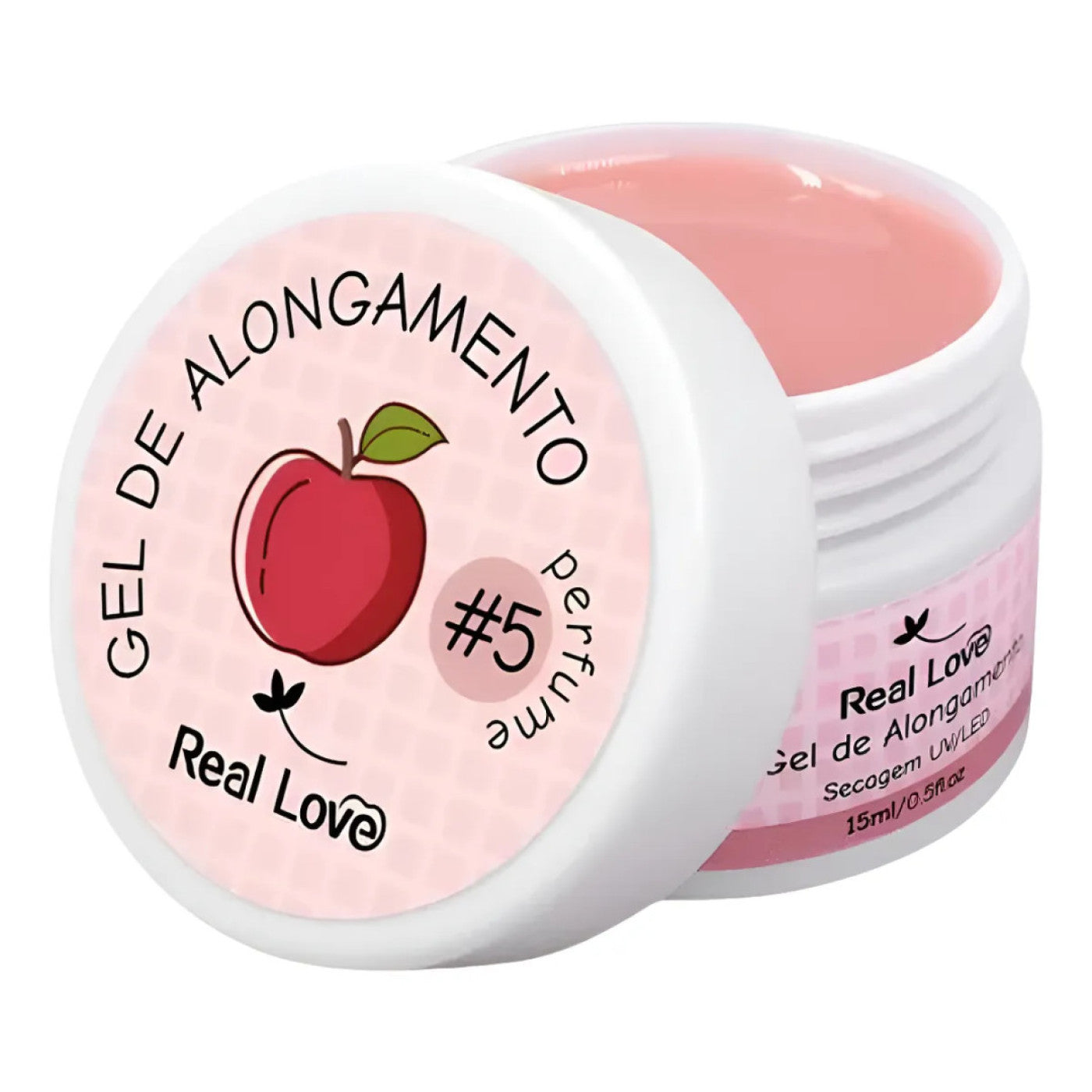 Gel Alongamento Morango Cor 05 Real Love 15Ml Aromatizado Uv