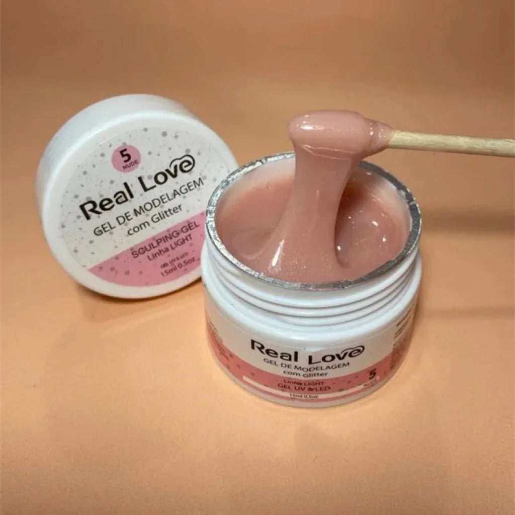 Gel De Alongamento Unha Com Glitter 05 Nude Real Love 15G