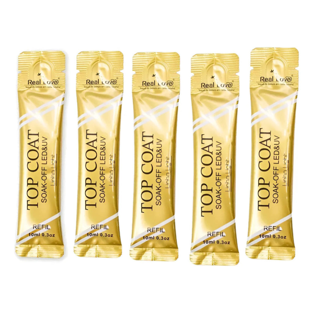 Kit C/5 Refil Top Coat Linha Light 10Ml - Real Love