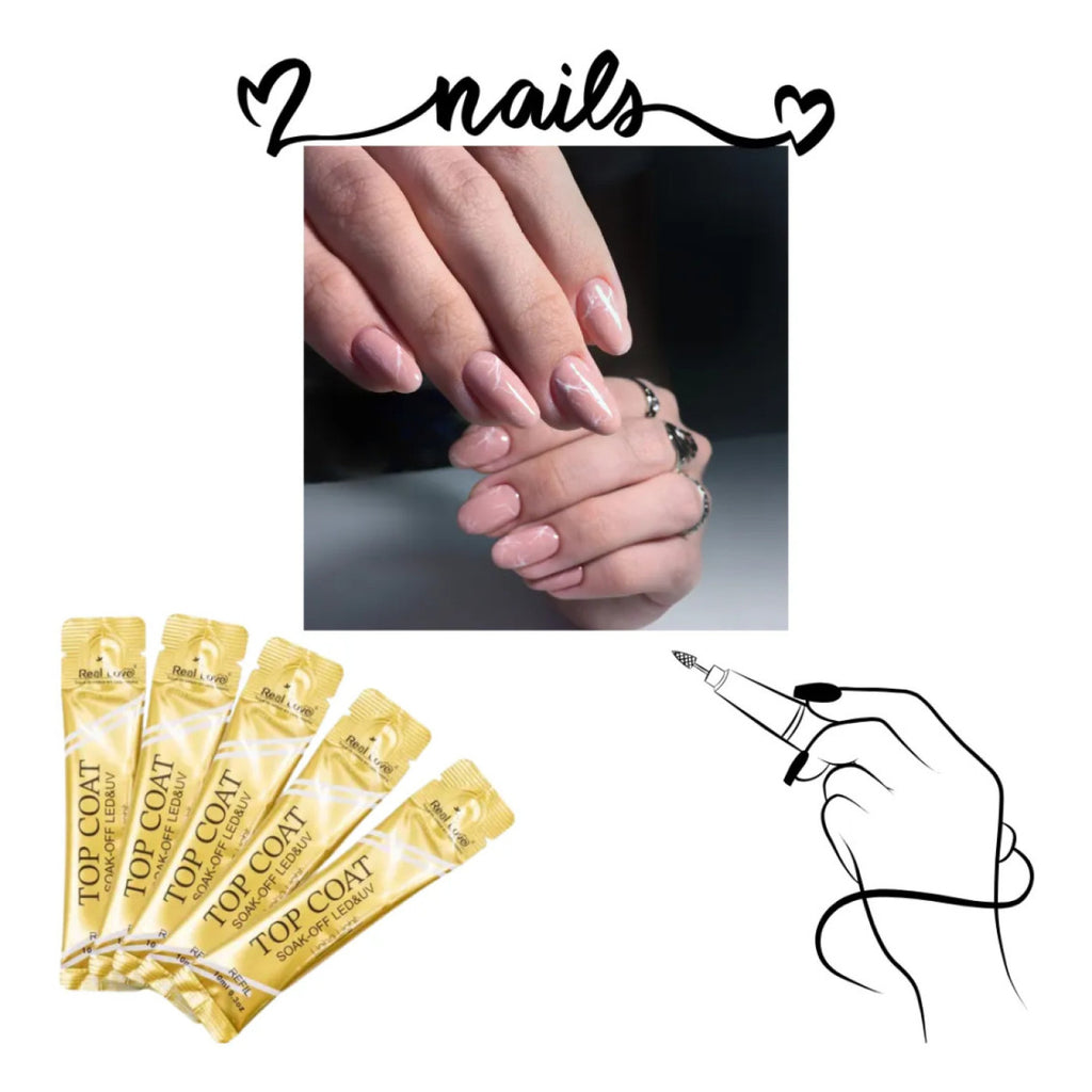 Kit C/5 Refil Top Coat Linha Light 10Ml - Real Love