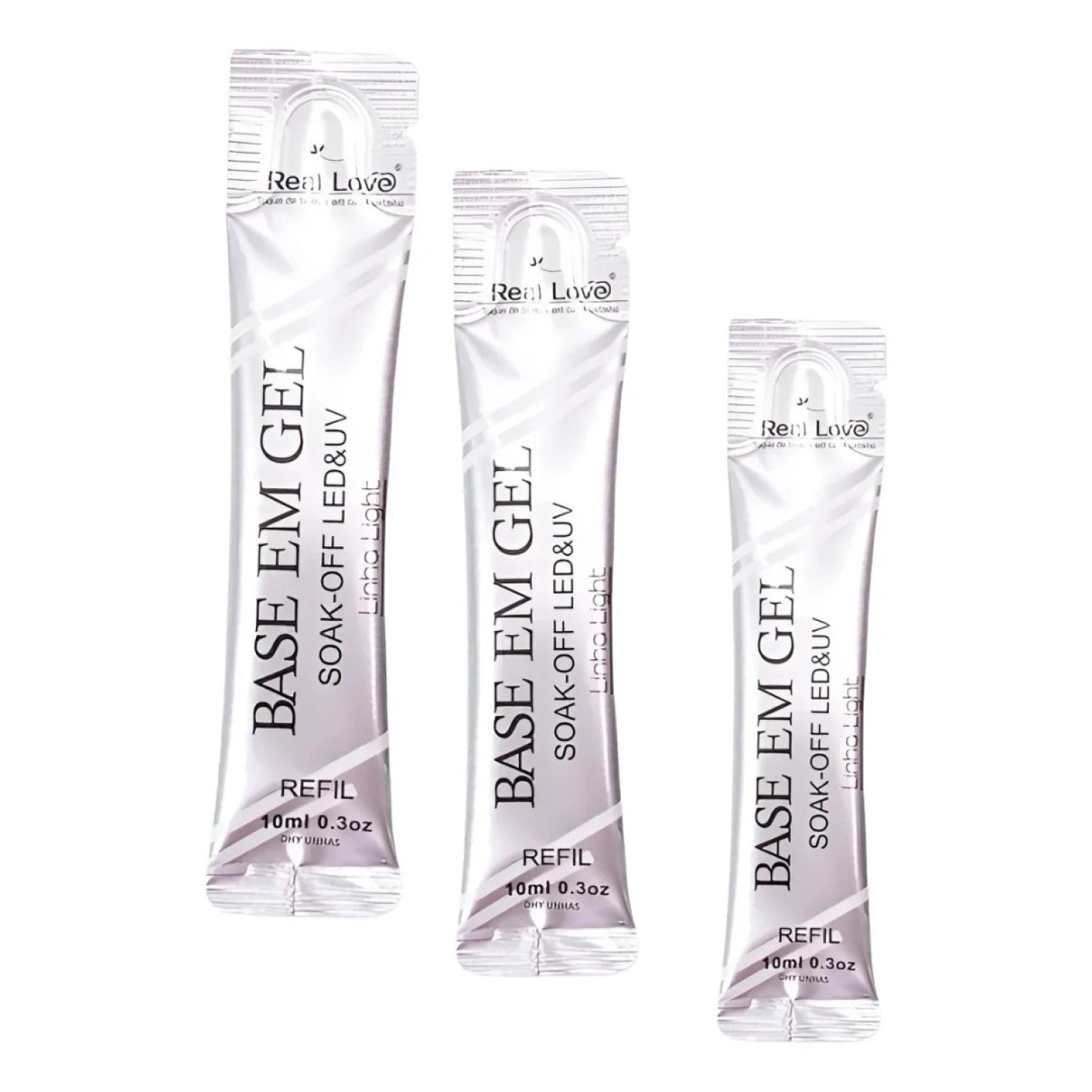 Kit C/3 Refil Base Em Gel Linha Light 10Ml - Real Love
