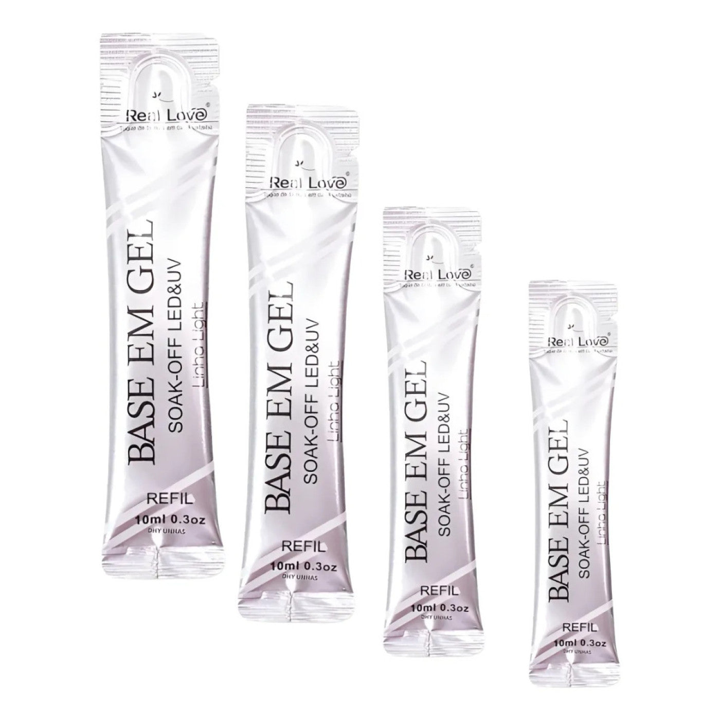Kit C/4 Refil Base Em Gel Linha Light 10Ml - Real Love