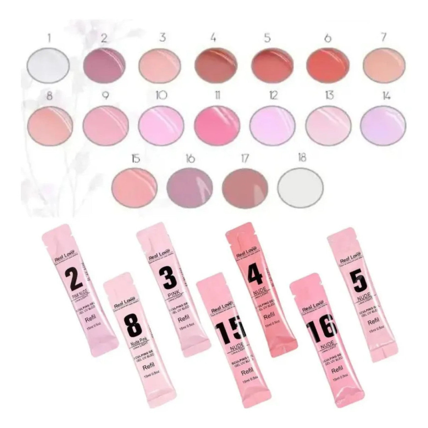 Gel Alongamento De Unha 15 Nude Uv/Led Refil Real Love 15G