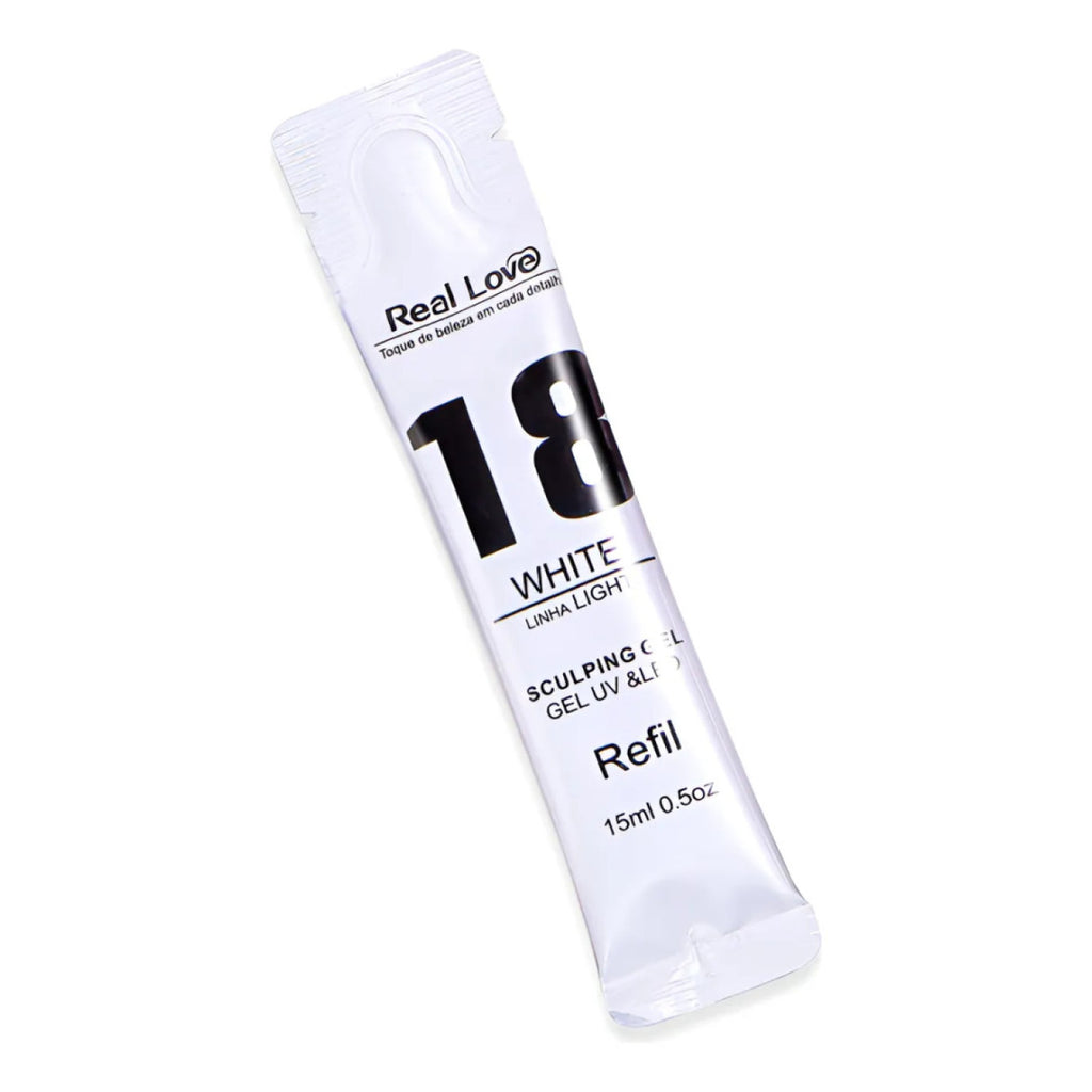 Gel Alongamento De Unha 18 White Uv/Led Refil Real Love 15G