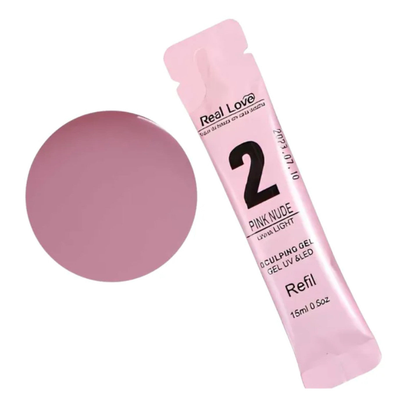 Gel Alongamento De Unha 02 Pink  Nude Refil Real Love 15G