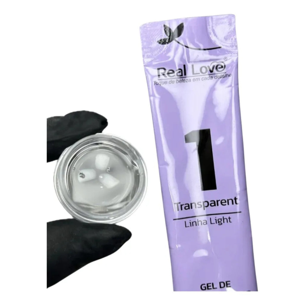 Gel Alongamento De Unha 01 Transparent Refil Real Love 15G