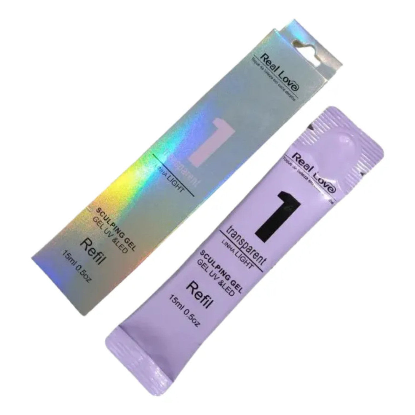 Gel Alongamento De Unha 01 Transparent Refil Real Love 15G