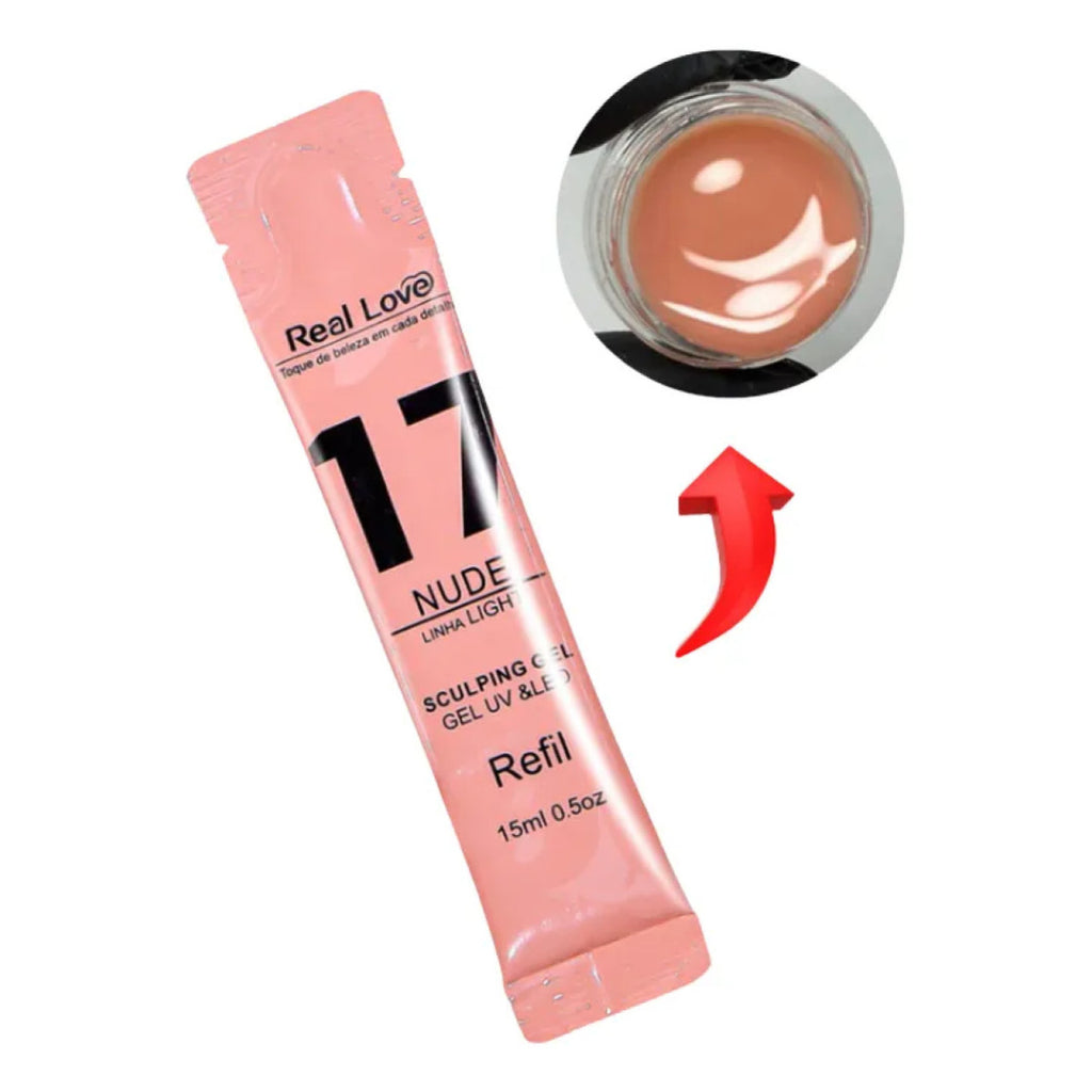 Gel Alongamento De Unha 17 Nude Uv/Led Refil Real Love 15G