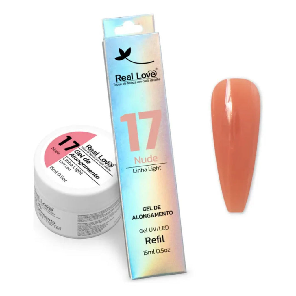 Gel Alongamento De Unha 17 Nude Uv/Led Refil Real Love 15G