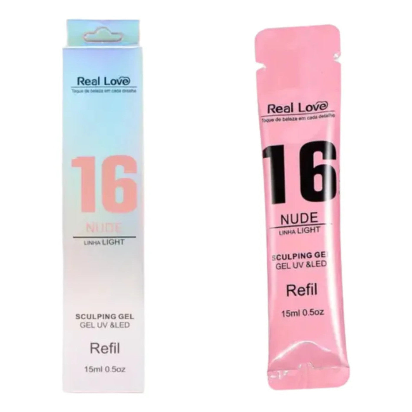 Gel Alongamento De Unha 16 Nude  Uv/Led Refil Real Love 15G