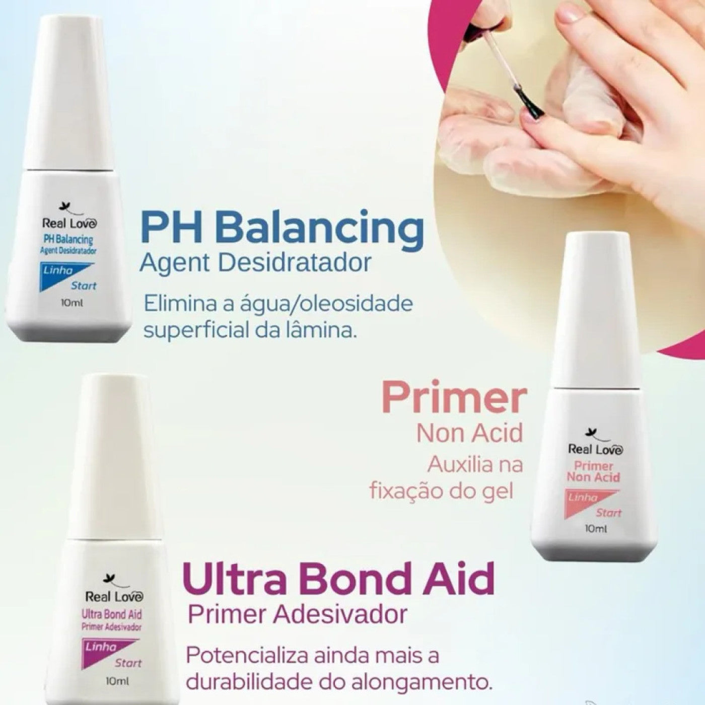 Kit C/7 Preparadores Linha Start Real Love 7X10Ml