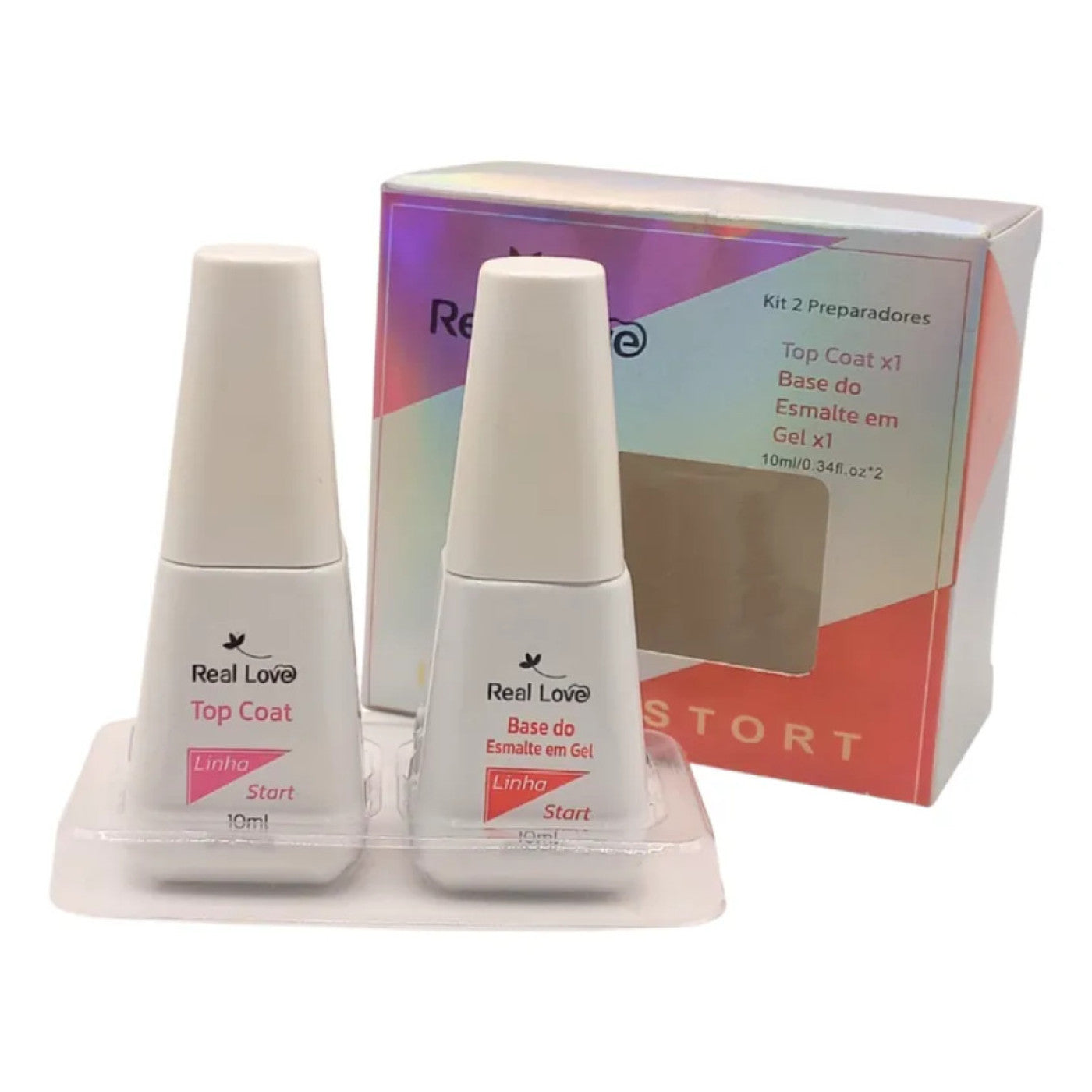Kit Top Coat + Gel Base Linha Start Real Love 2X10Ml