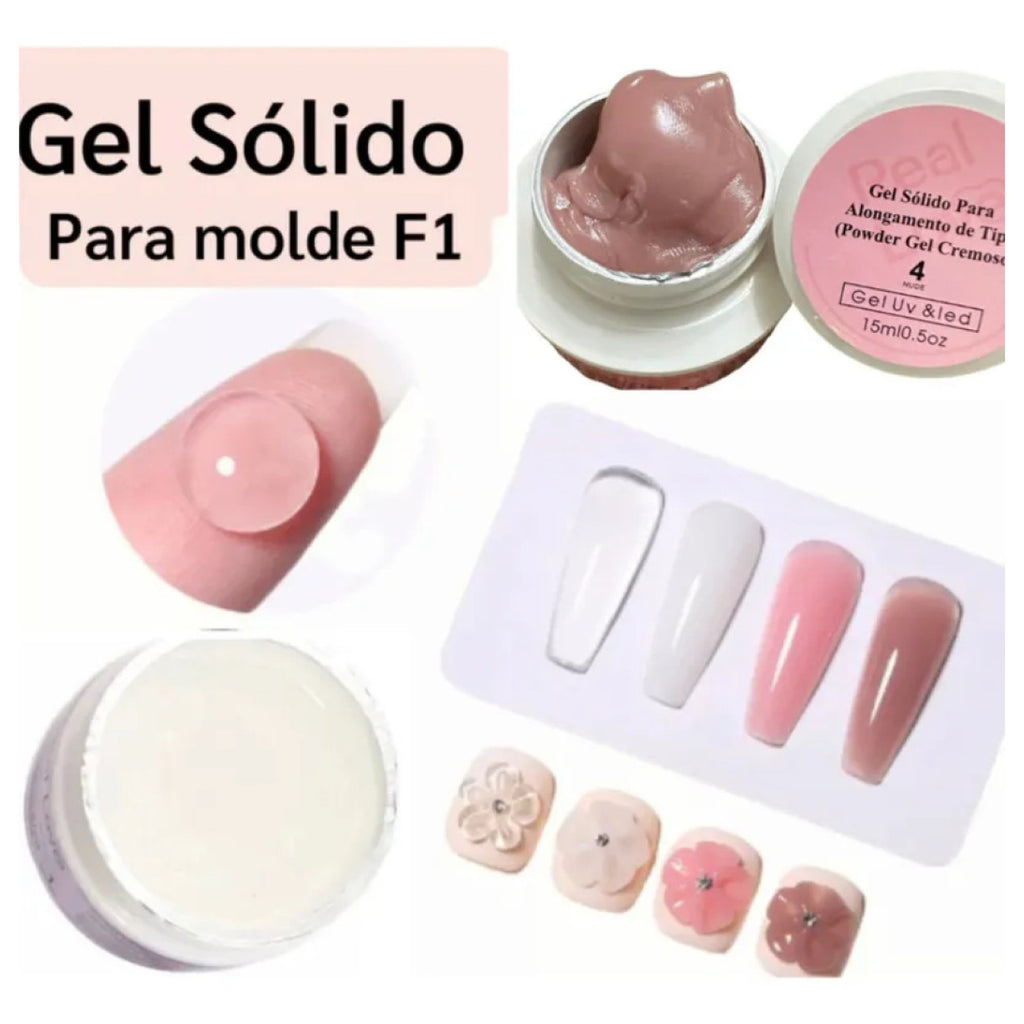Gel Solido Para Alongamento Powder Gel 20 Nude Real Love 15G