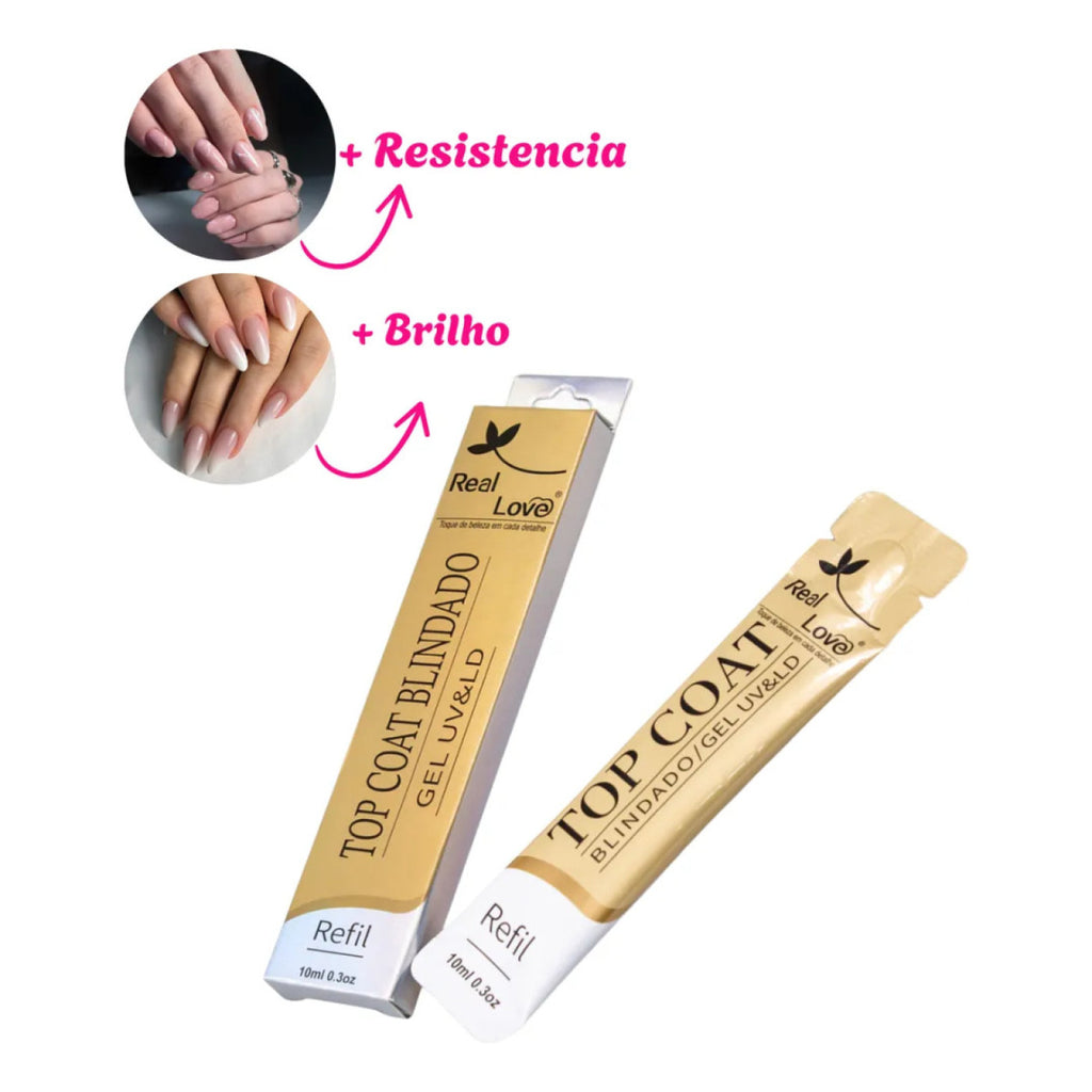 Top Coat Blindado 10Ml Real Love - Refil