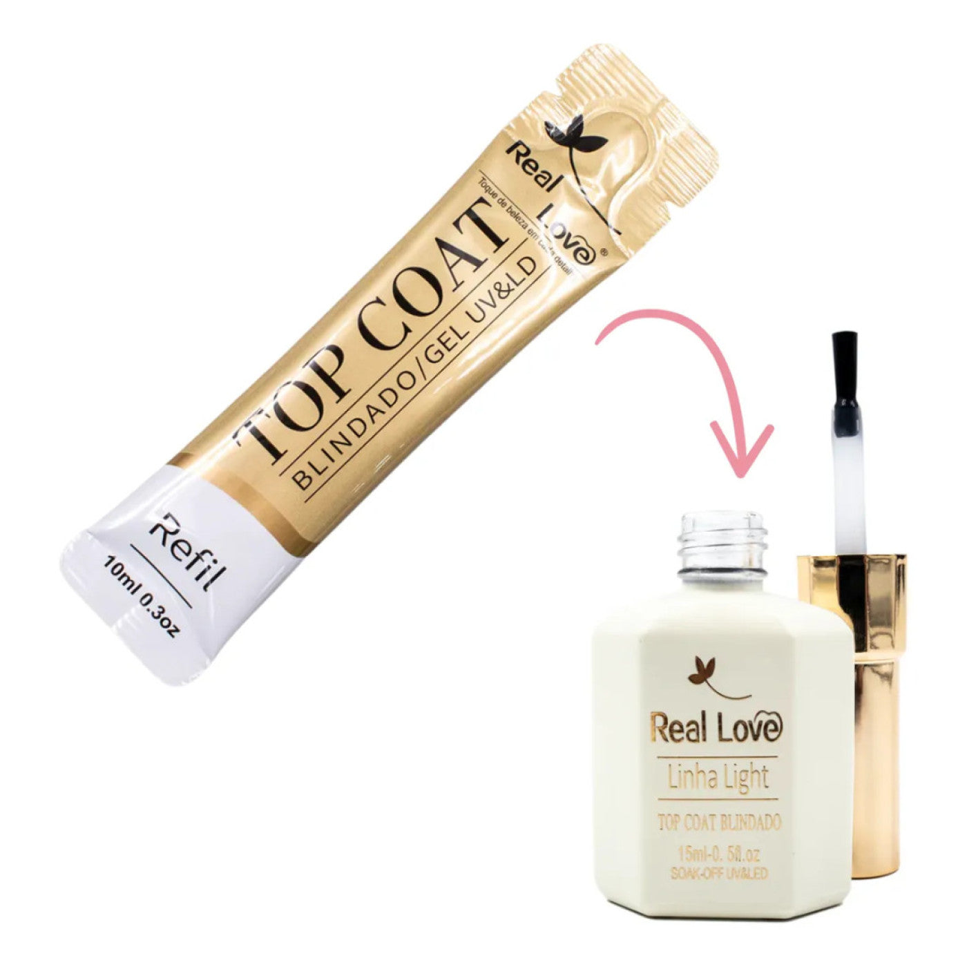 Top Coat Blindado 10Ml Real Love - Refil