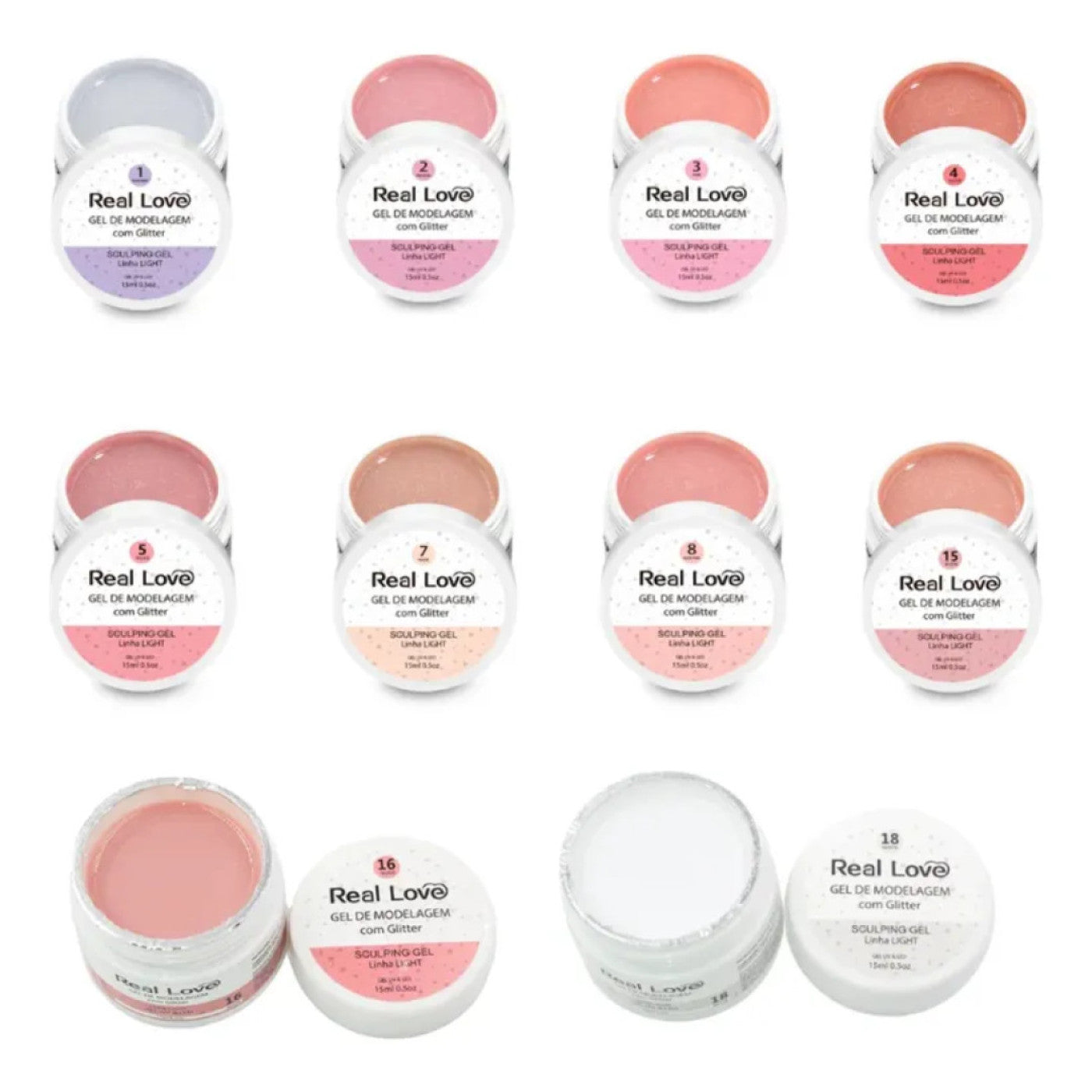 Gel De Alongamento Com Glitter 03 Pink Real Love 15G