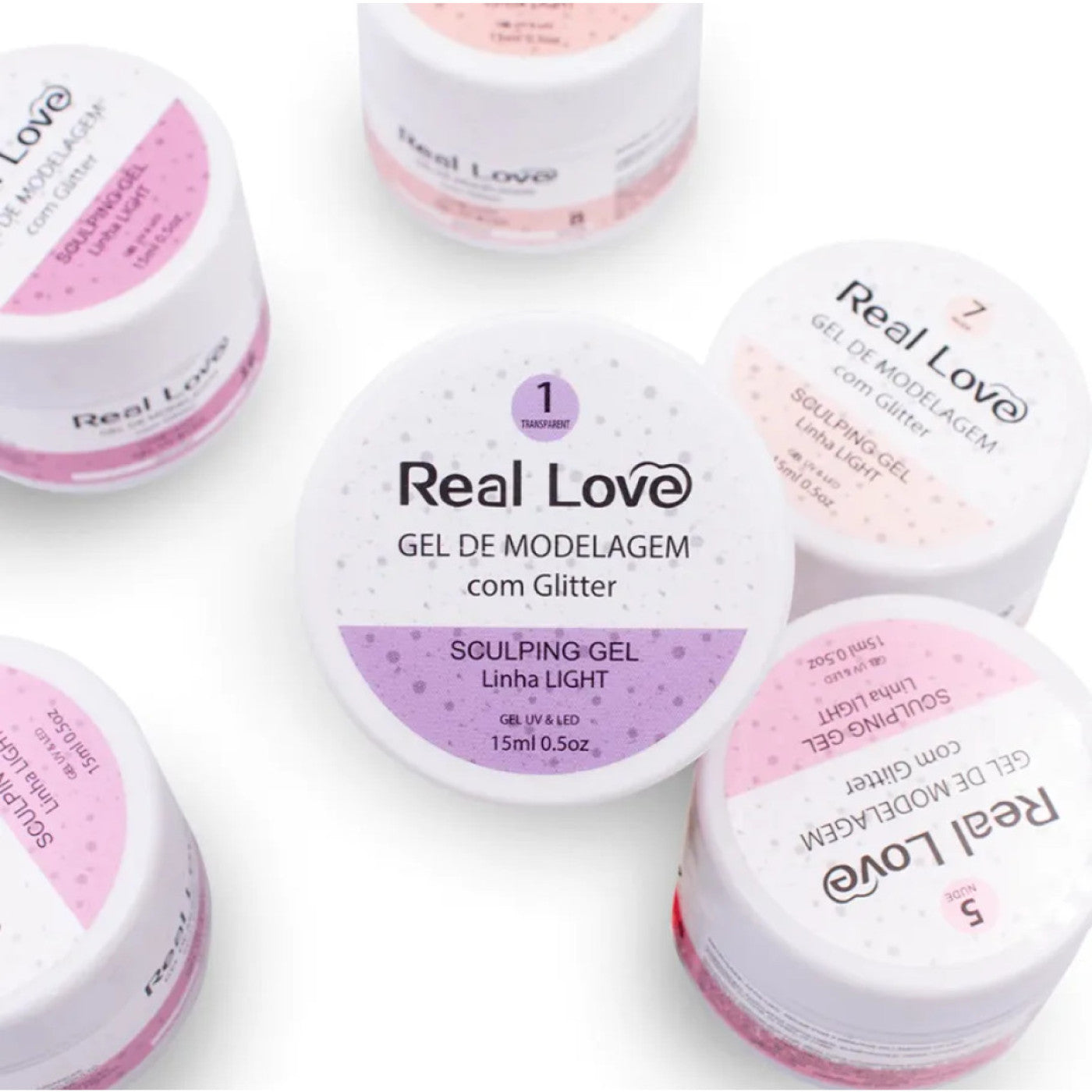 Gel Unha Real Love Sculping Com Glitter Fibra Alongamentos