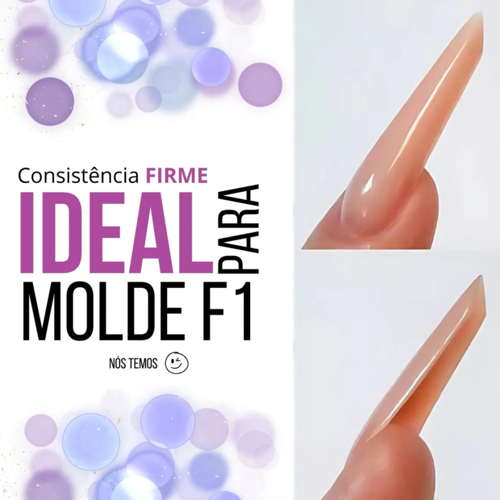 Gel Sólido Alongamento Unhas Molde F1 Powder Gel - Real Lov