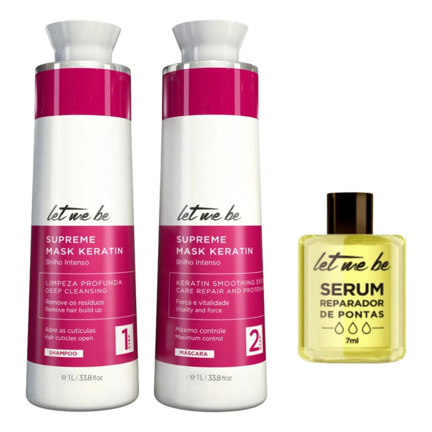 Kit Progressiva Let Me Be Supreme Liss – Shampoo + Keratin + Sérum | 1L