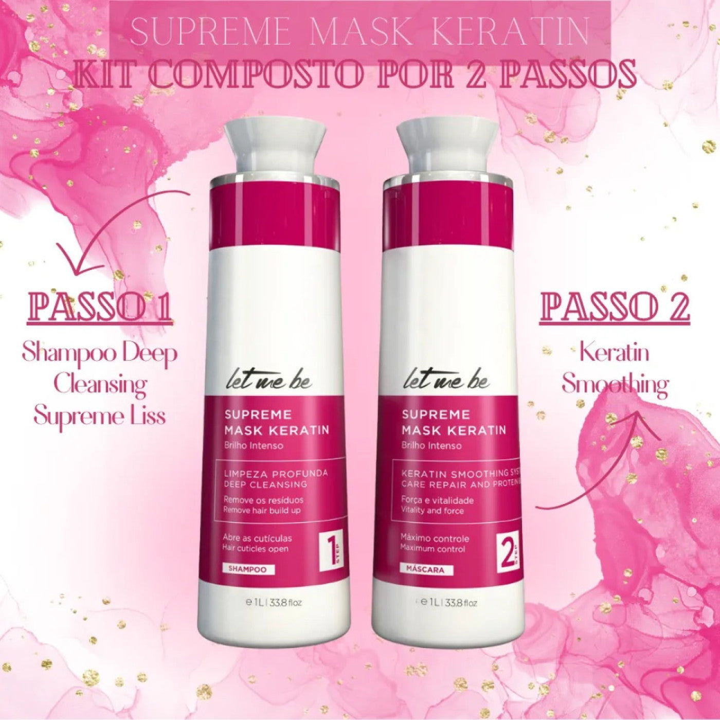 Kit Progressiva Let Me Be Supreme Liss – Shampoo + Keratin + Sérum | 1L