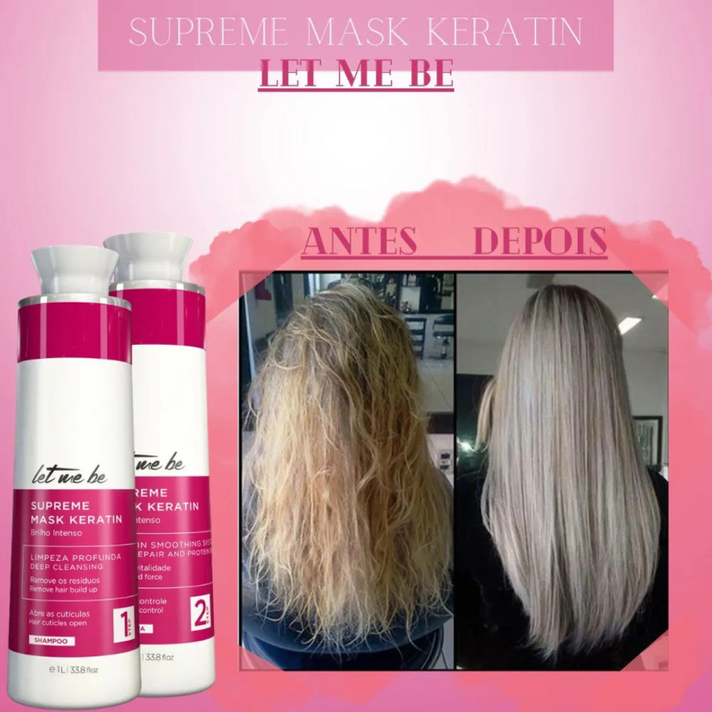 Kit Progressiva Let Me Be Supreme Liss – Shampoo + Keratin + Sérum | 1L