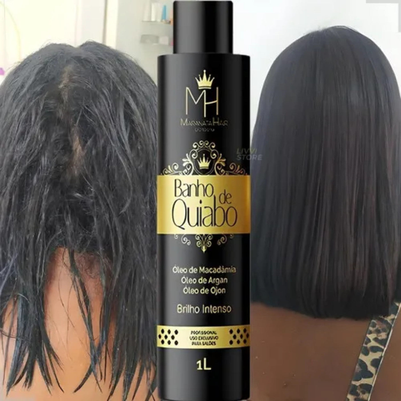Kit Progressiva Banho de Quiabo Maranata Hair – Shampoo + Gloss Redutor 1L