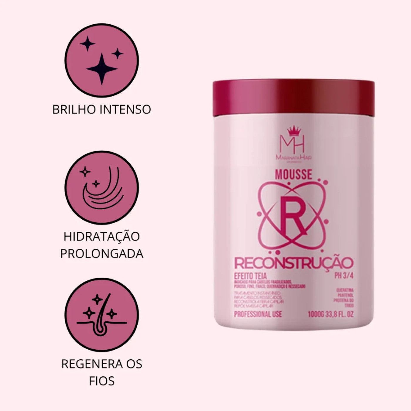 Máscara De Reconstrução Efeito Teia Maranata Hair 1Kg