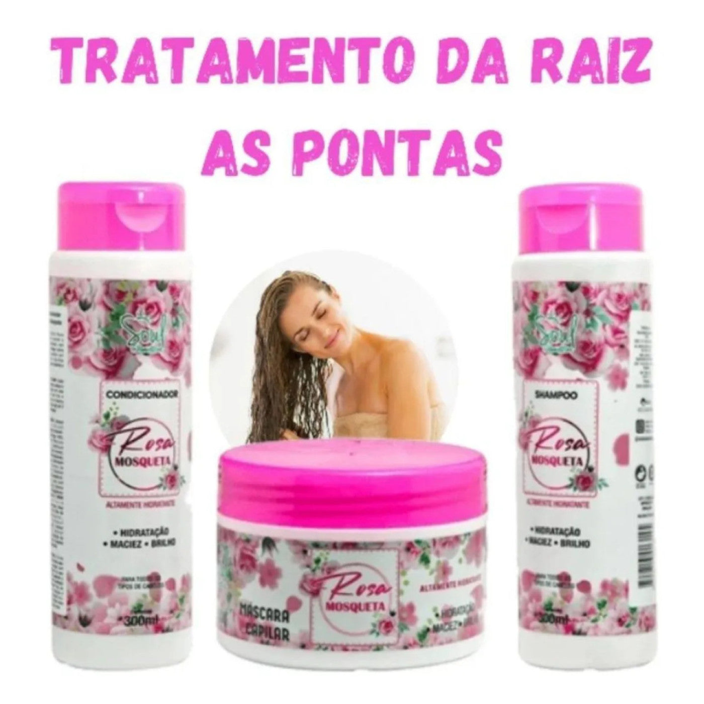 Kit Capilar 3 Peças Rosa Mosqueta Soul Cosméticos