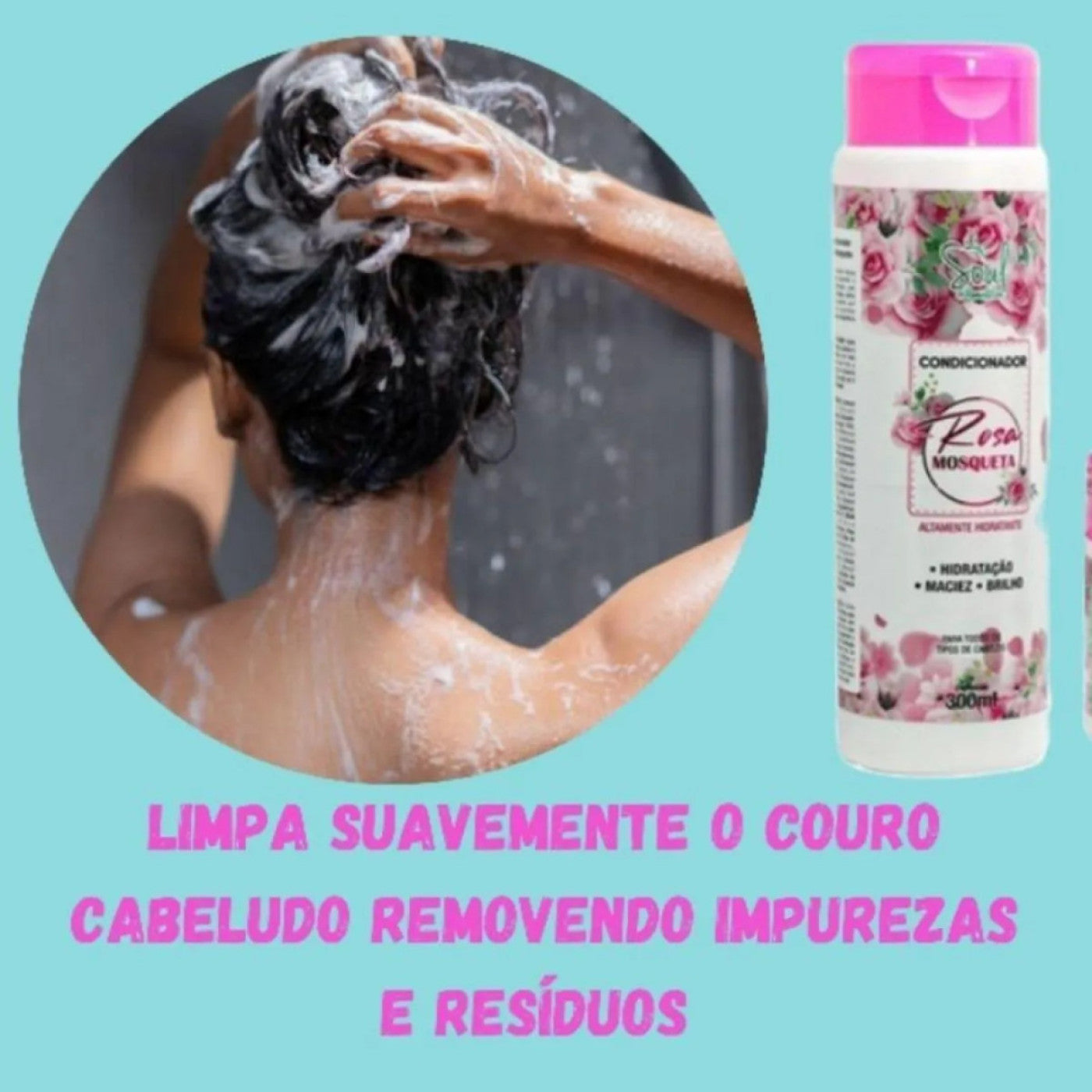 Kit Capilar 3 Peças Rosa Mosqueta Soul Cosméticos