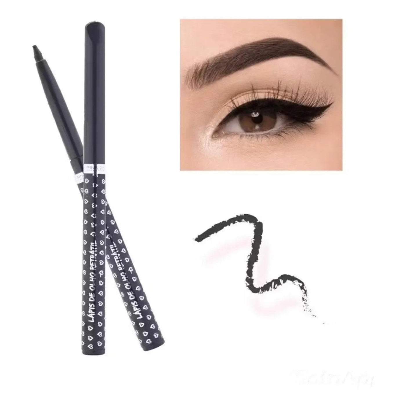Lapis De Olho Retrátil Delineador Pink 21 Preto 1 Unidade F