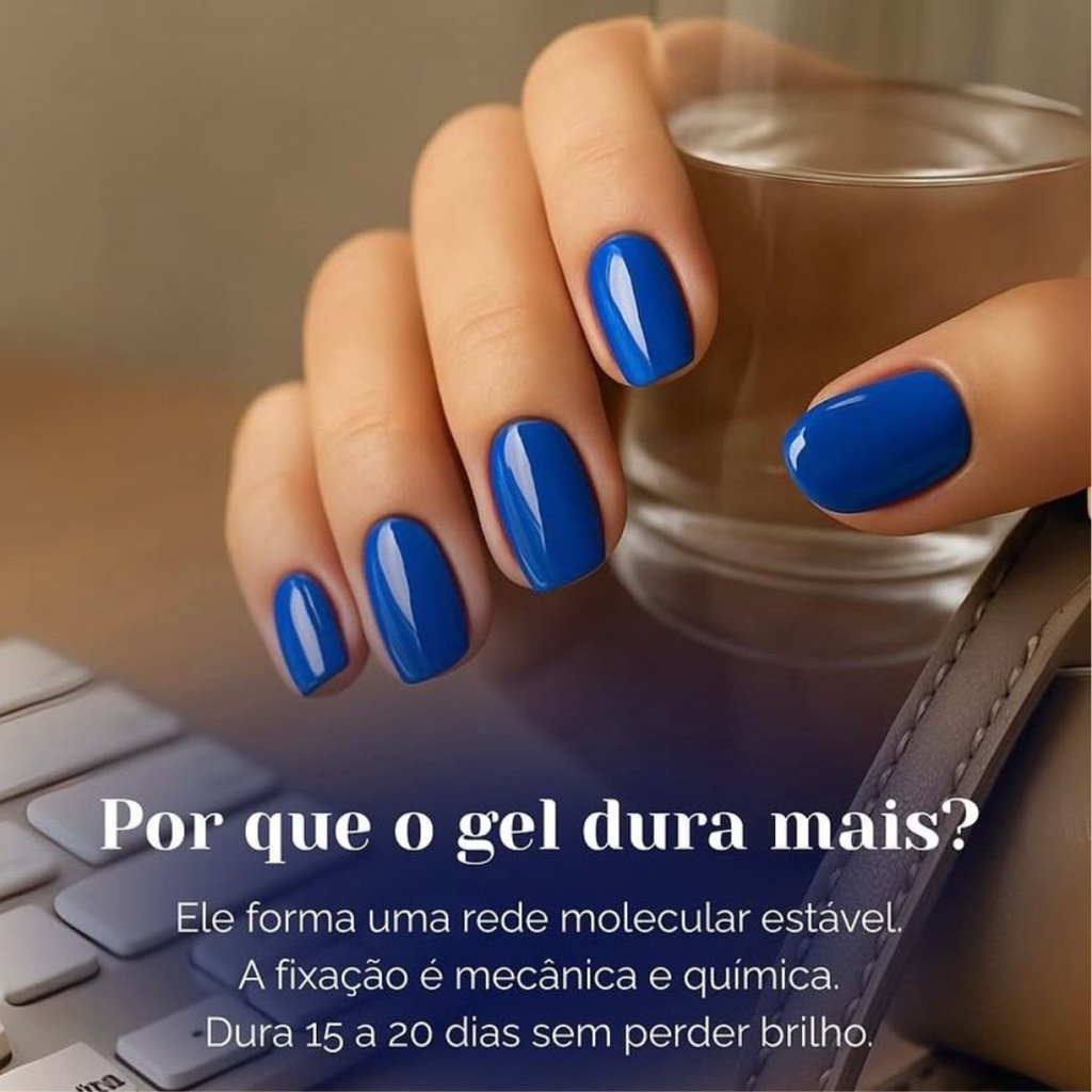 Kit Esmaltes Em Gel Tons De Azul Cores Vibrantes Dafu