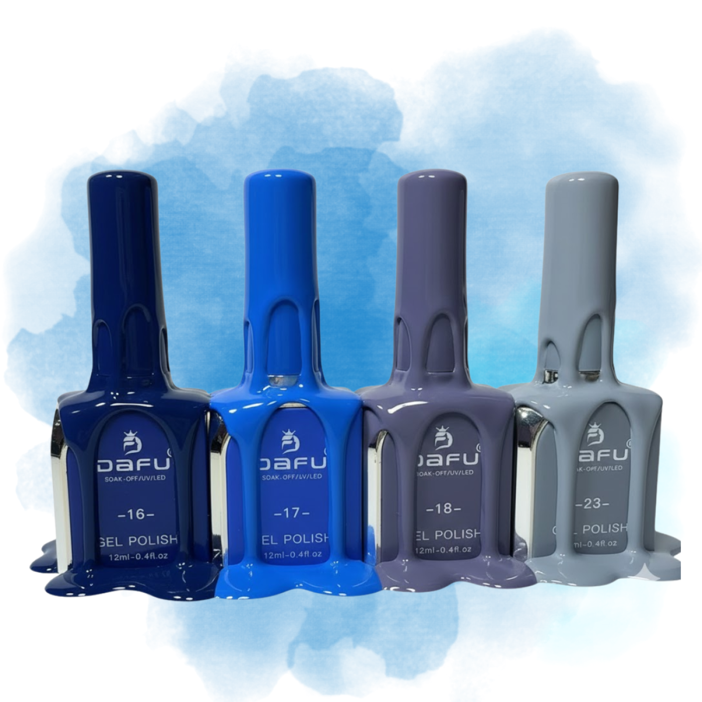 Kit Esmaltes Em Gel Tons De Azul Cores Vibrantes Dafu