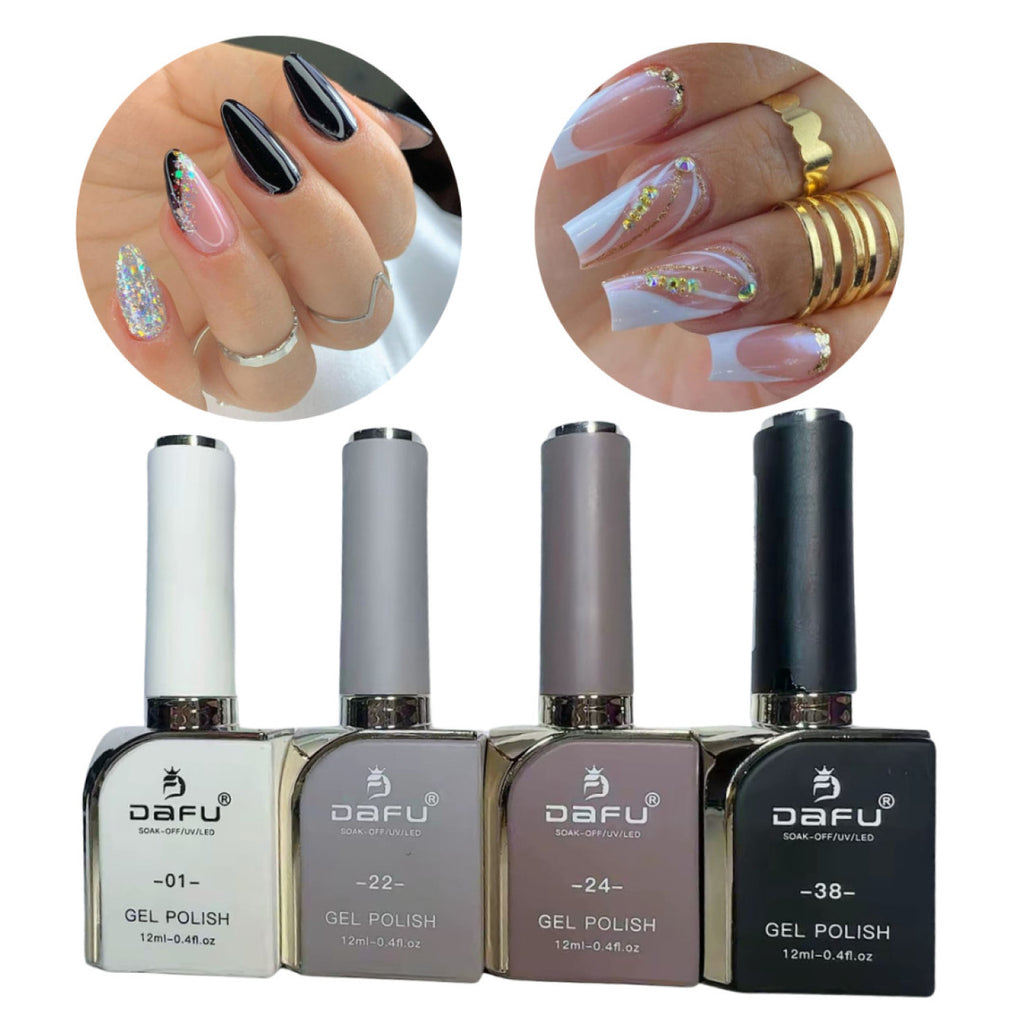 Kit Esmaltes Em Gel Tons De Marrons Preto E Branco Dafu