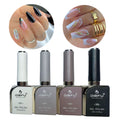Kit Esmaltes Em Gel Tons De Marrons Preto E Branco Dafu