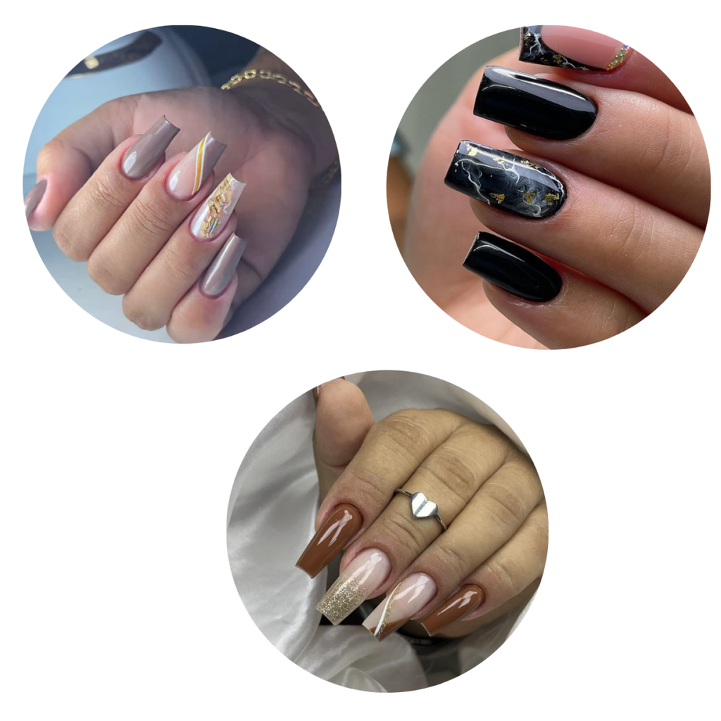 Kit Esmaltes Em Gel Tons De Marrons Preto E Branco Dafu