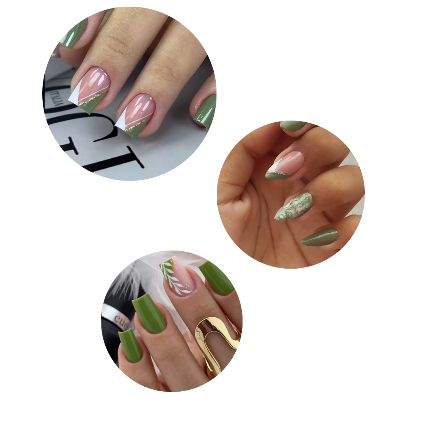 Kit Com 04 Esmalte 3 Em 1 Dafu Tons Verdes