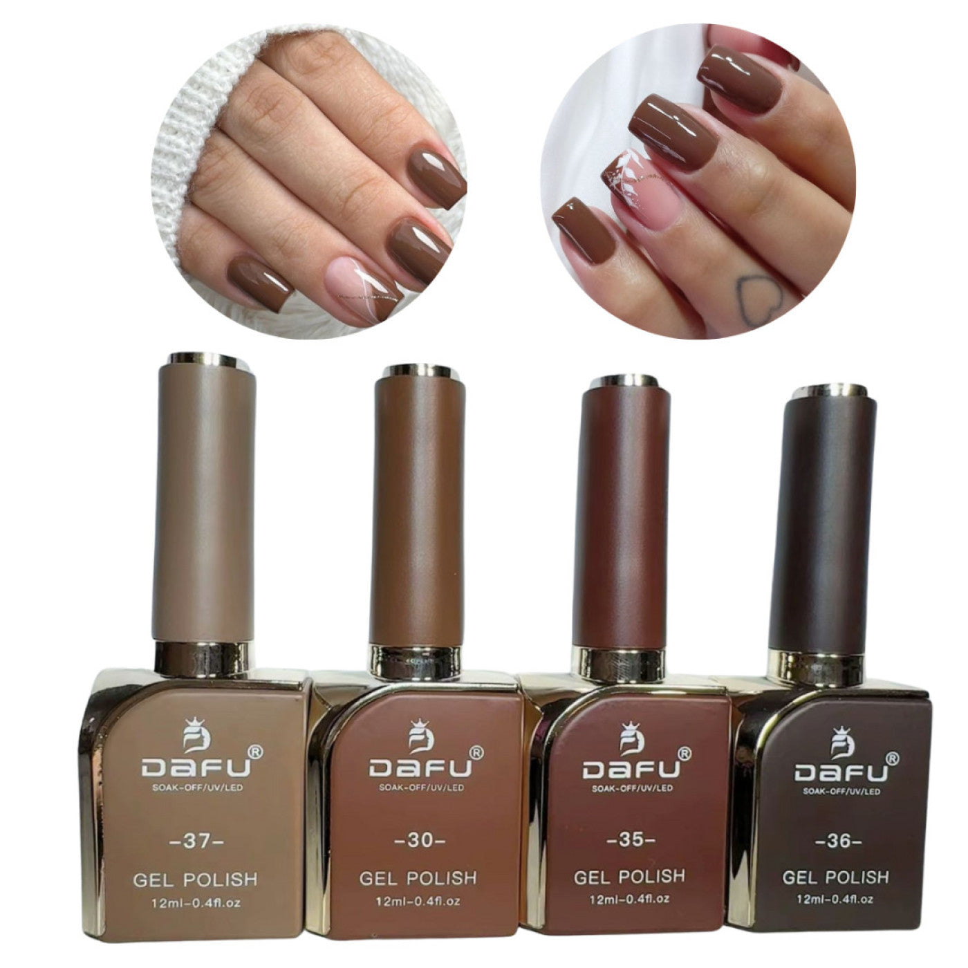 Kit Esmaltes Em Gel Tons De Castanho Dafu