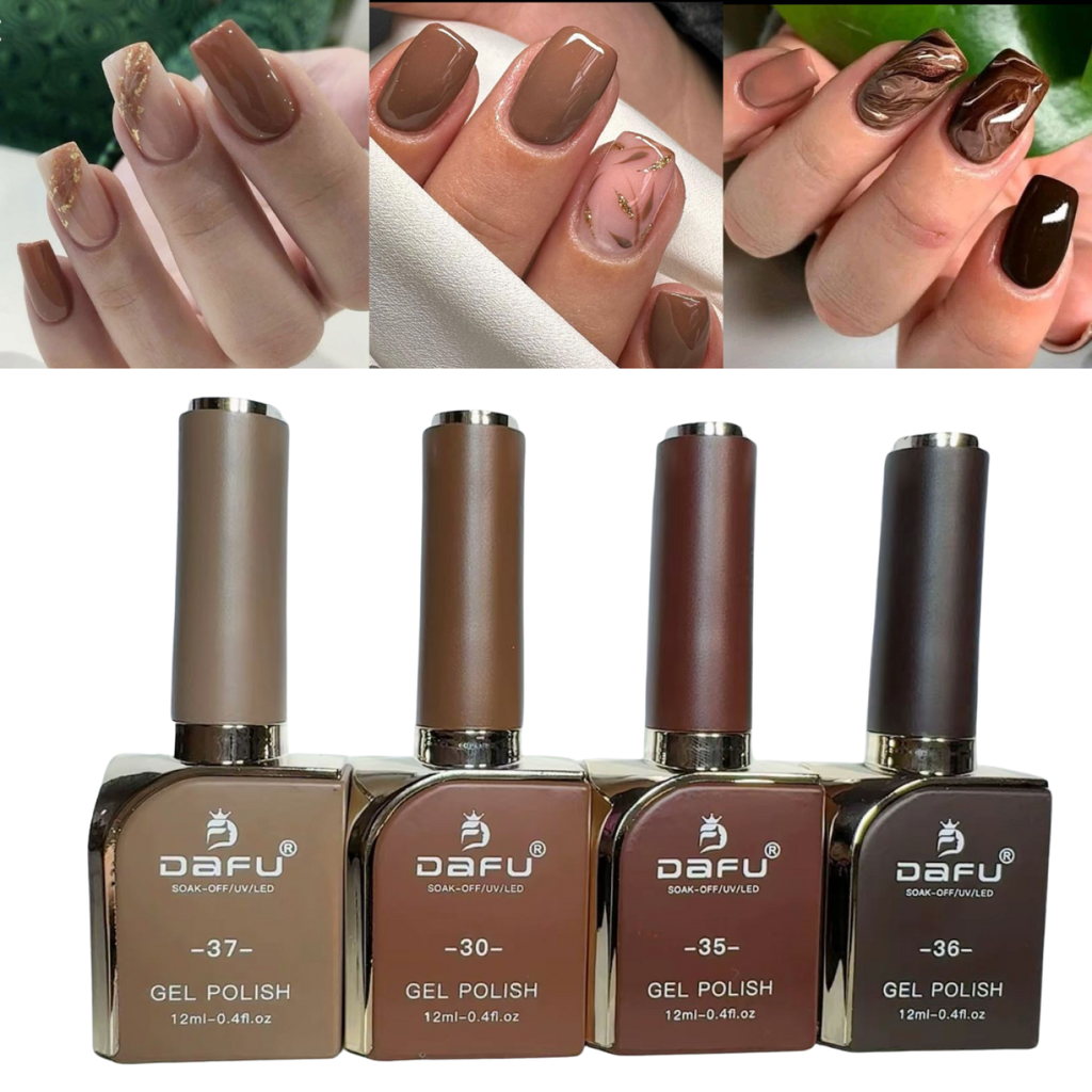 Kit Esmaltes Em Gel Tons De Castanho Dafu