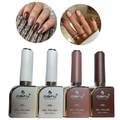 Kit Esmaltes Em Gel Tons De Marrons E Branco Dafu