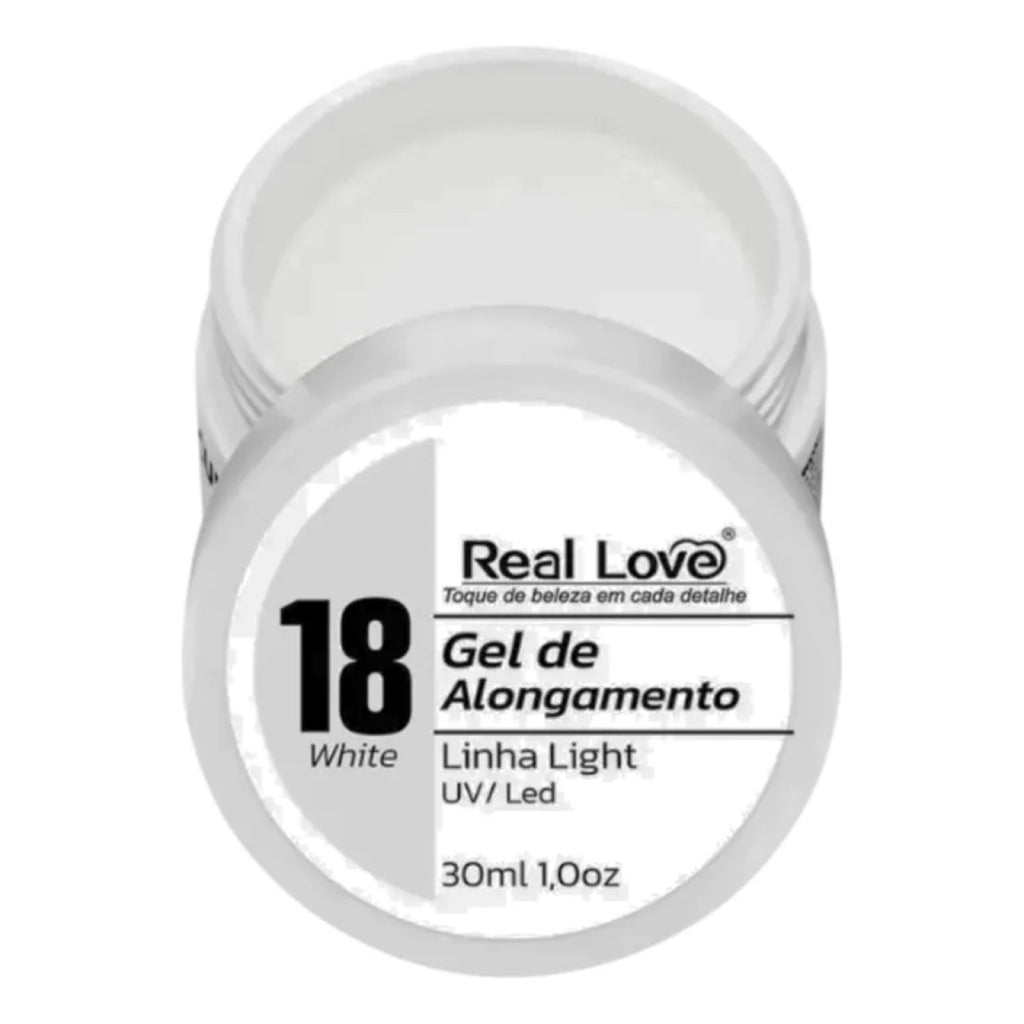 Gel De Alongamento De Unha 18 White Branco Real Love 30Ml 18