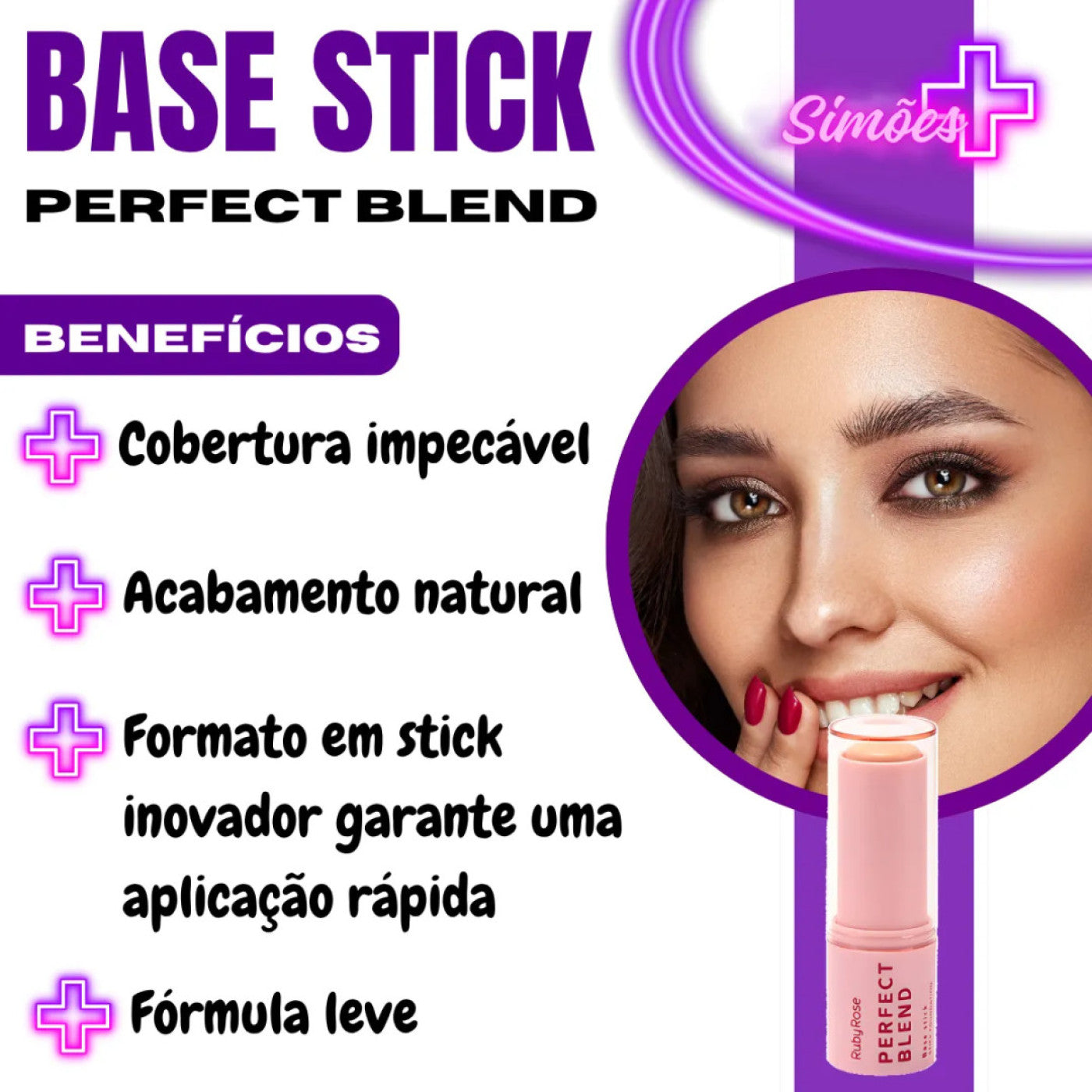 Base Stick Bastão Cremoso Perfect Blend By Ruby  - Cor: FS20