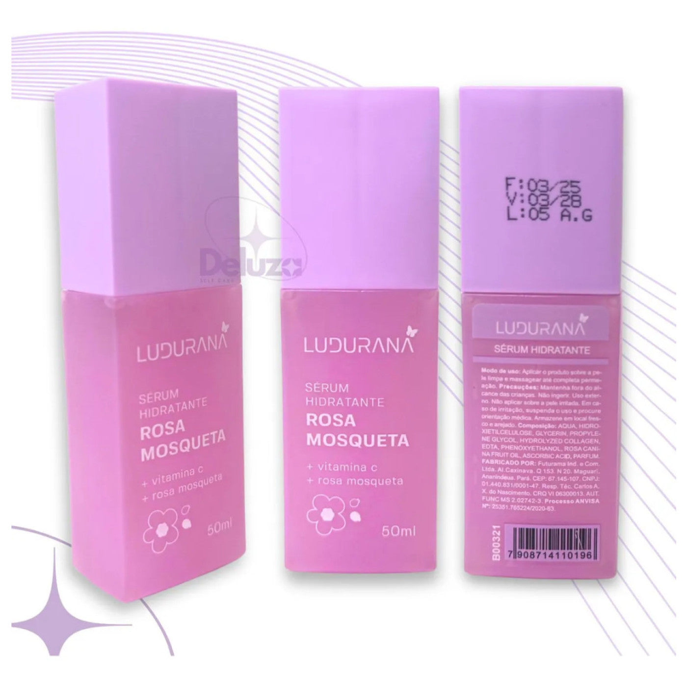 Sérum Facial Hidratante Ludurana Rosa Mosqueta Para O Rosto