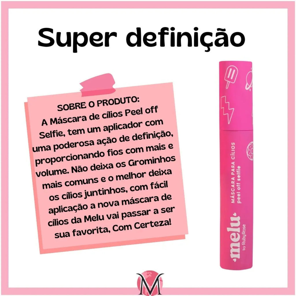 Mascara De Cilios Ruby Rose Melu Peel Off A Sua... Cor Selfi