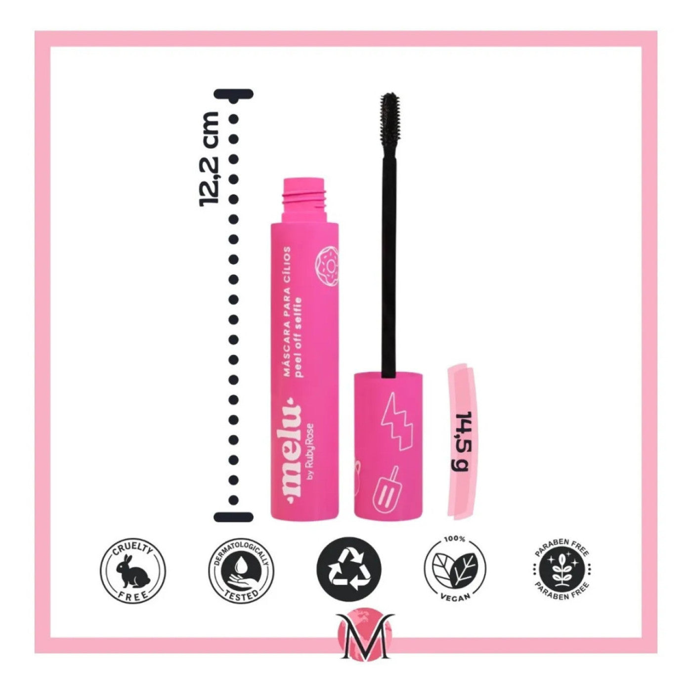 Mascara De Cilios Ruby Rose Melu Peel Off A Sua... Cor Selfi