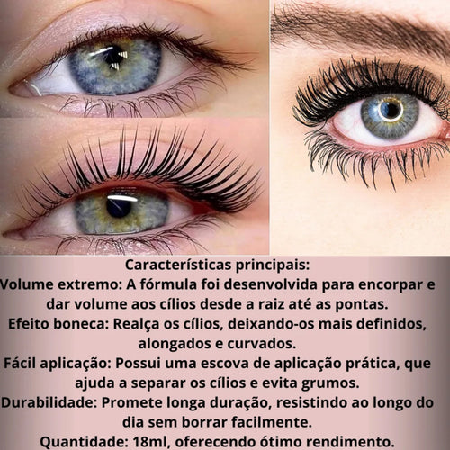 Belle Angel Rimel Super Volume Efeito Boneca 18Ml Preto