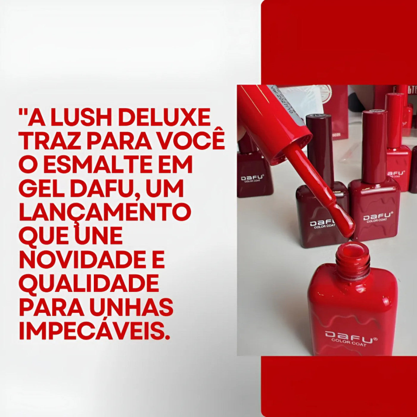 Kit Coleção 12 Esmaltes Em Gel Dafu Uv/Led -Tons De Vermelho