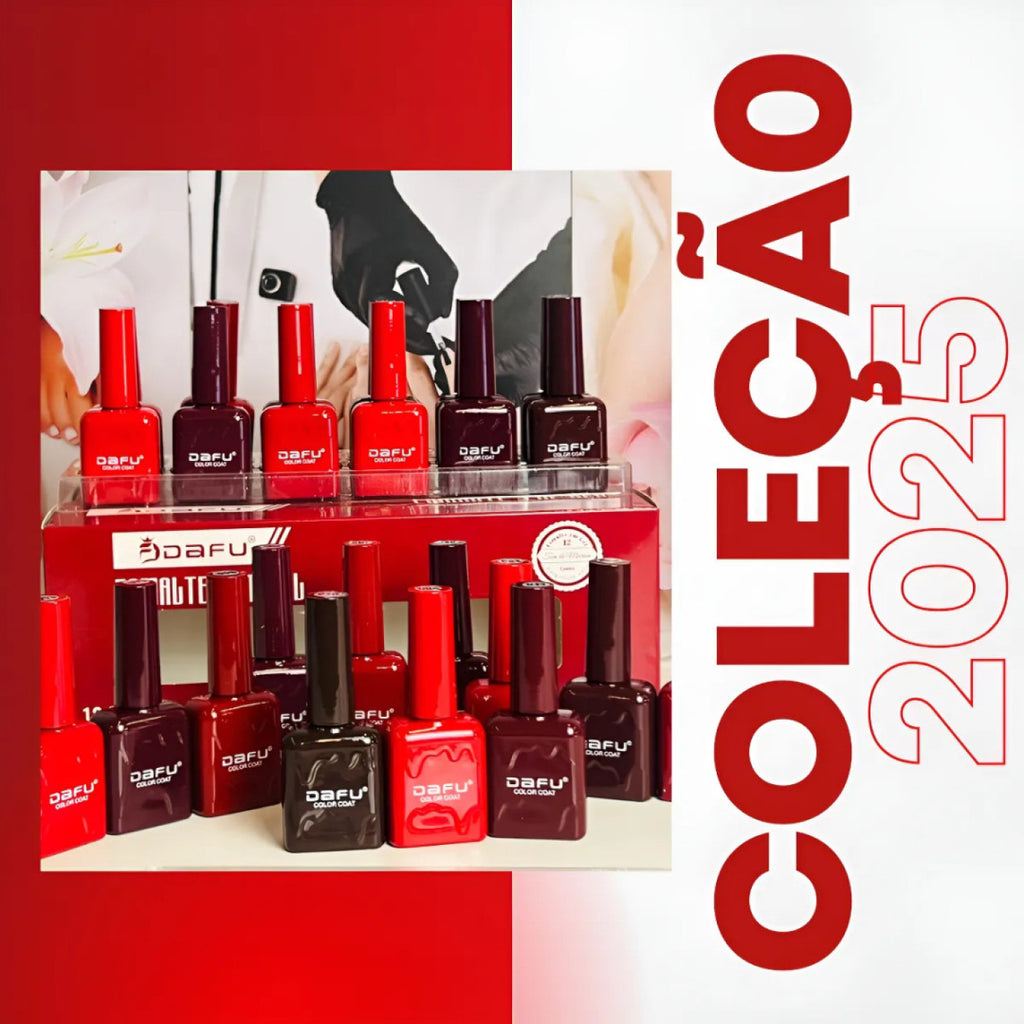 Kit Coleção 12 Esmaltes Em Gel Dafu Uv/Led -Tons De Vermelho
